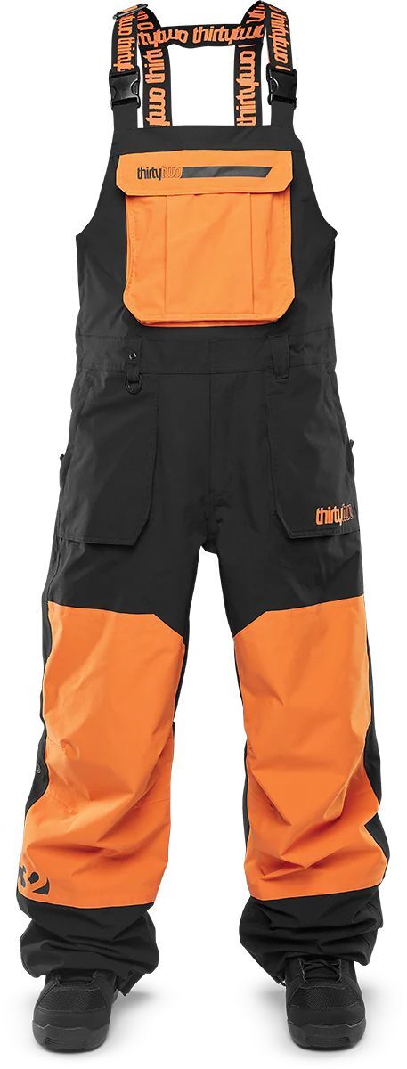 ThirtyTwo Basement Bib Men's Snow Pants, Black/Orange, X-Large | eBay