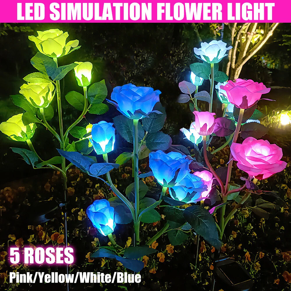 Solar rose stake light outlet