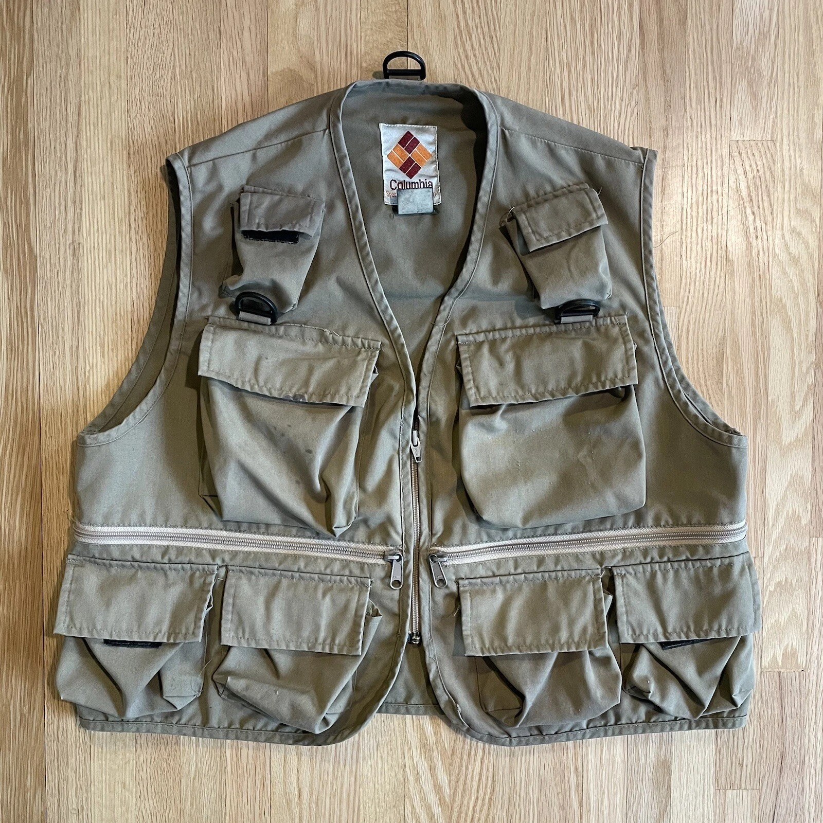 Vintage Columbia Sportswear Canvas Fly Fishing Vest USA Size M Outdoors Gorpcore