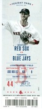 2017 Red Sox vs Blue Jays Ticket:  Steve Pearce HR/ Ryan Tepera win