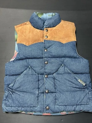 Polo Ralph Lauren Double-sided Vest Denim Southwestern Aztec Size M - Image 1 of 4