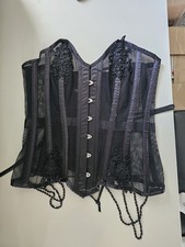 Corset-Story Black Overbust Corset With Lace Detail Size 28"