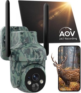 Lemnoi 4G LTE Solar Wildkamera 2K Farb Nachtsicht 24/7 PTZ 355° SIM Karte