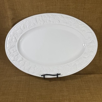 Large 19.5  Portuguese Harvest Fruit Oval Serving Platter White Portugal 8221 