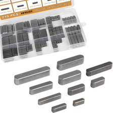 210Pcs round Ended Feather Key, 15 Size Parallel Drive Shaft Keys Set, Metirc, C