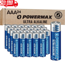 AAA Alkaline Batteries 24 Pack Powermax Battery 10 Year Shelf Life Long Lasting