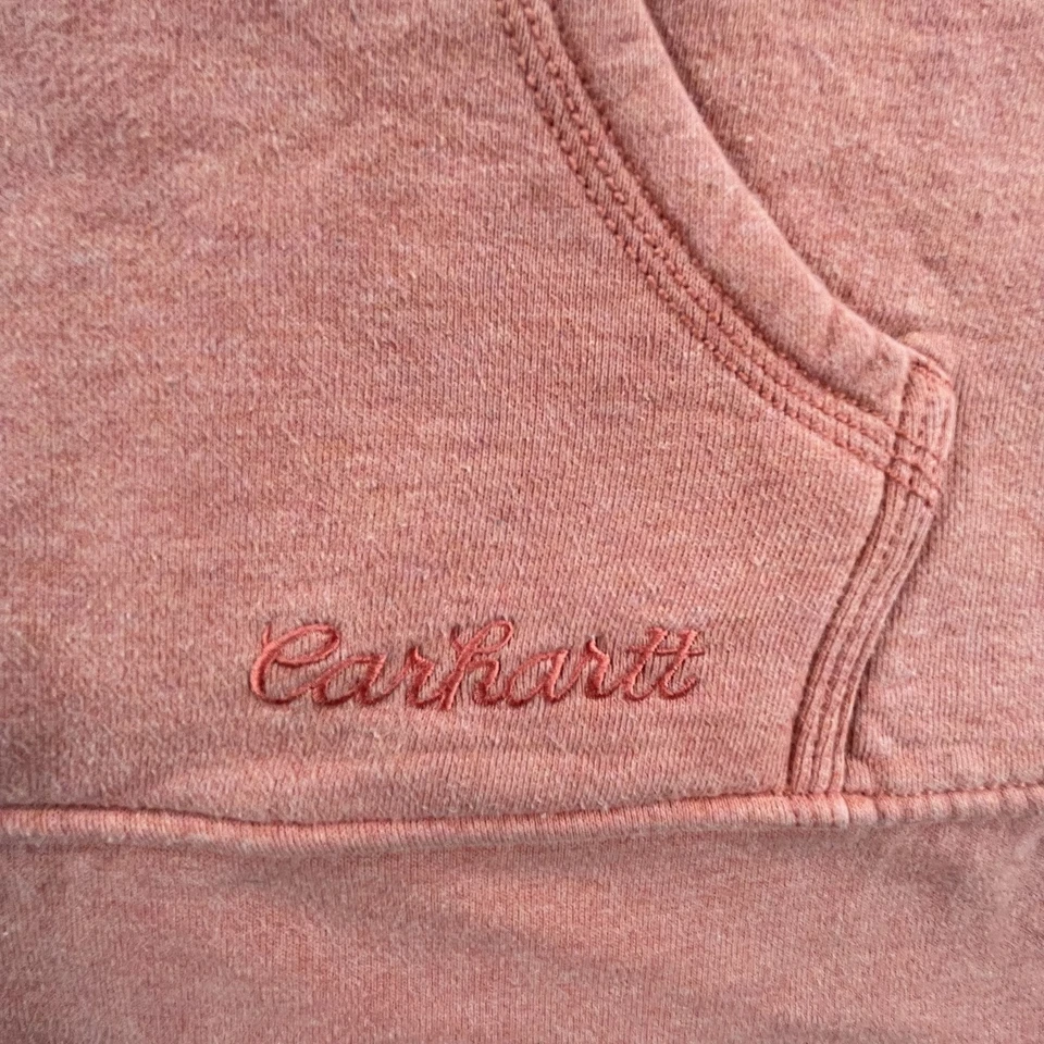 Carhartt Hoodie Pullover Girls Small 4-6 Half Zip Fleece Lined Kangaroo Pocket - Image 3 of 4