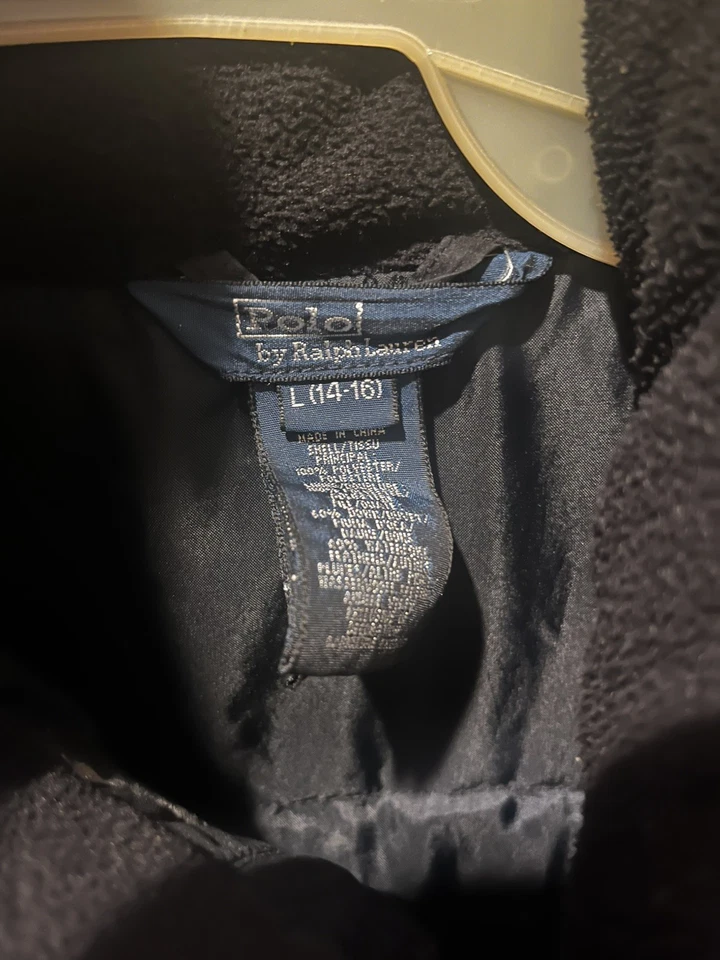 Chaqueta Polo Ralph Lauren Negra Plumón Puffer Con Capucha Talla L 14-16 Unisex Sin Sombrero Foto 3 de 4