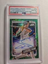 Tyler Soderstrom RC 2024 Cosmic Chrome Green DUST Rookie ON CARD Auto /75 PSA 10