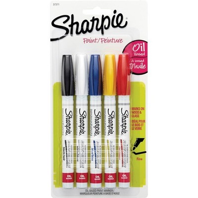 Sharpie Oil-Based Paint Markers, Fine Point, Assorted Colors, 5 Count - Great...