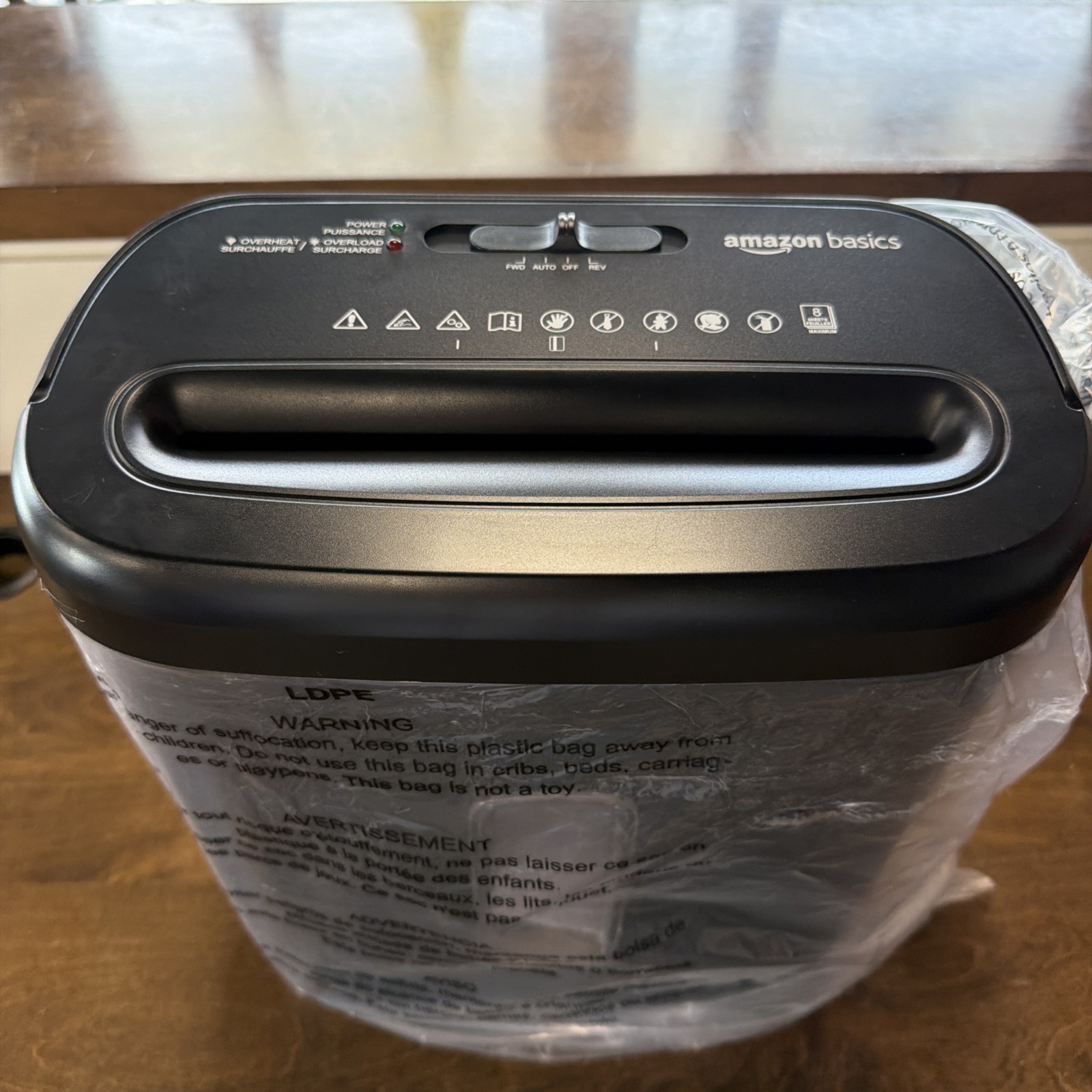 AmazonBasics 8-sheet Cross-cut Paper and Credit Card Shredder