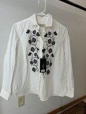 Weekend Max Mara Embroidered Floral White But...