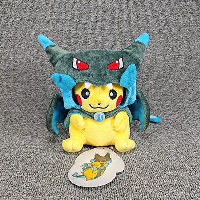 Pokémon Pikachu Stofftier - Mega Glurak X Cosplay - Plüsch Figur Schwarz Neu