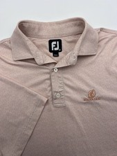 FootJoy Golf Polo Shirt Men's M Orange Geometric FJ Performance Mauna Lani Golf