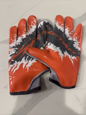 Size Medium Pe Hellstar Football Receiver Gloves   Orange/Black Hstar Design