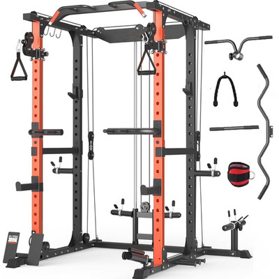 FLA01 Power Cage Multi Function Squat Rack with Cable Crossover System,2000Lbs C