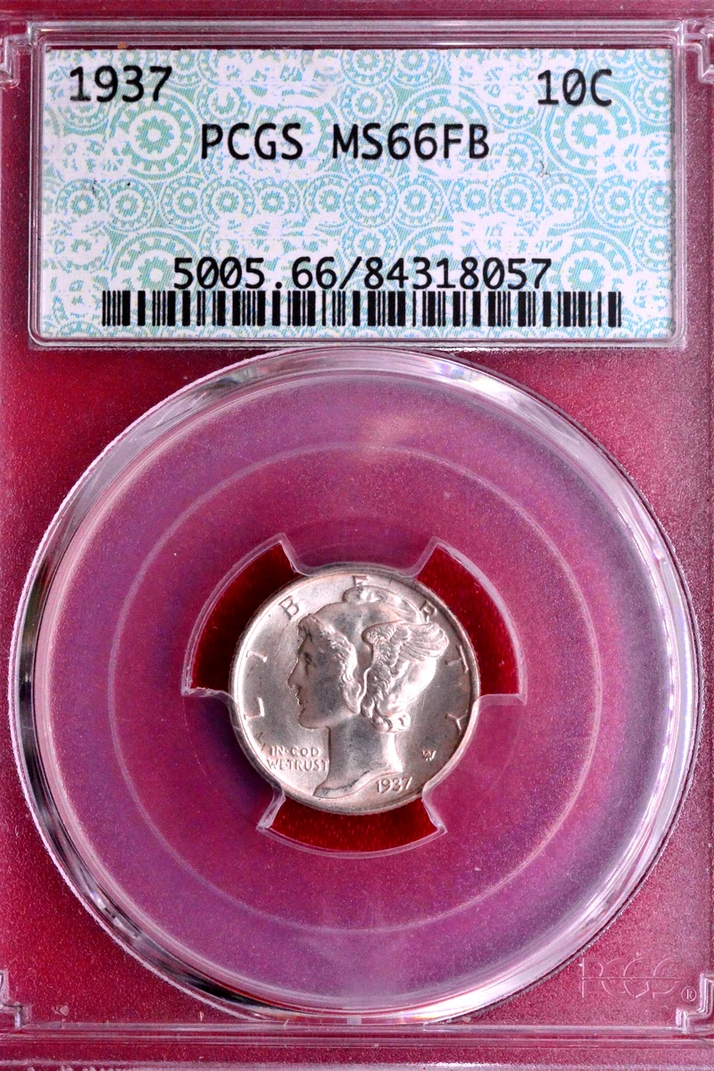 25+ MS 66 Graded 1937 Year Mercury Dimes (1916-1945) for sale