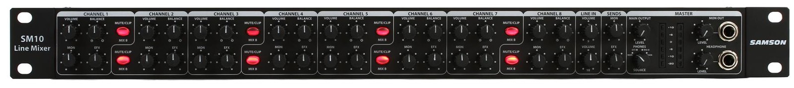 10-канальный линейный стереомикшер Samson SM10 43890₽
