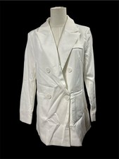 Beninos Women s Double-breasted Blazer Long Sleeve Medium White