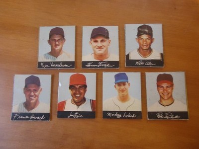 (7) 1969 Milton Bradley Game Box Hand Cut Cards Killebrew Howard Alou Lolich +++