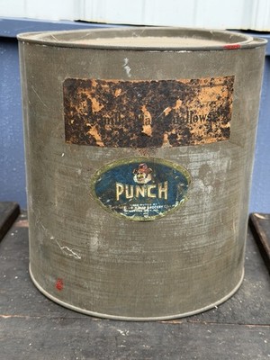 Vintage Early 1900's PUNCH Marshmallows Advertising Tin With Paper Label