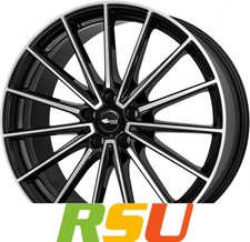 Brock B43 schwarz glanz front-poliert 9x20" ET44 LK5 112 ML 66.6 Alufelgen 20...