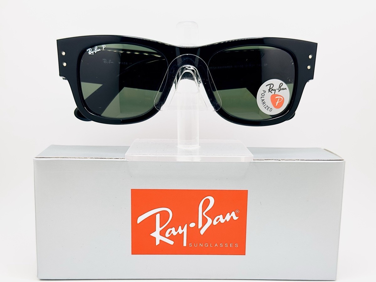 Ray-Ban Mega Wayfarer Sunglasses Rb0840S Acetate Black Frame Green Lenses UNISEX Amazon.com: Ray-Ban Unisex RB0840SF Mega Wayfarer Low Bridge  main image 2