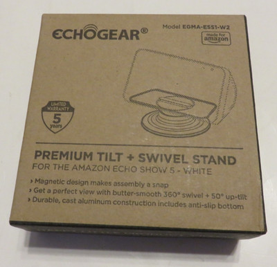 Premium Tilt + Swivel Stand for the Echo Show 5 (WHITE) (ECHOGEAR) NEW!!