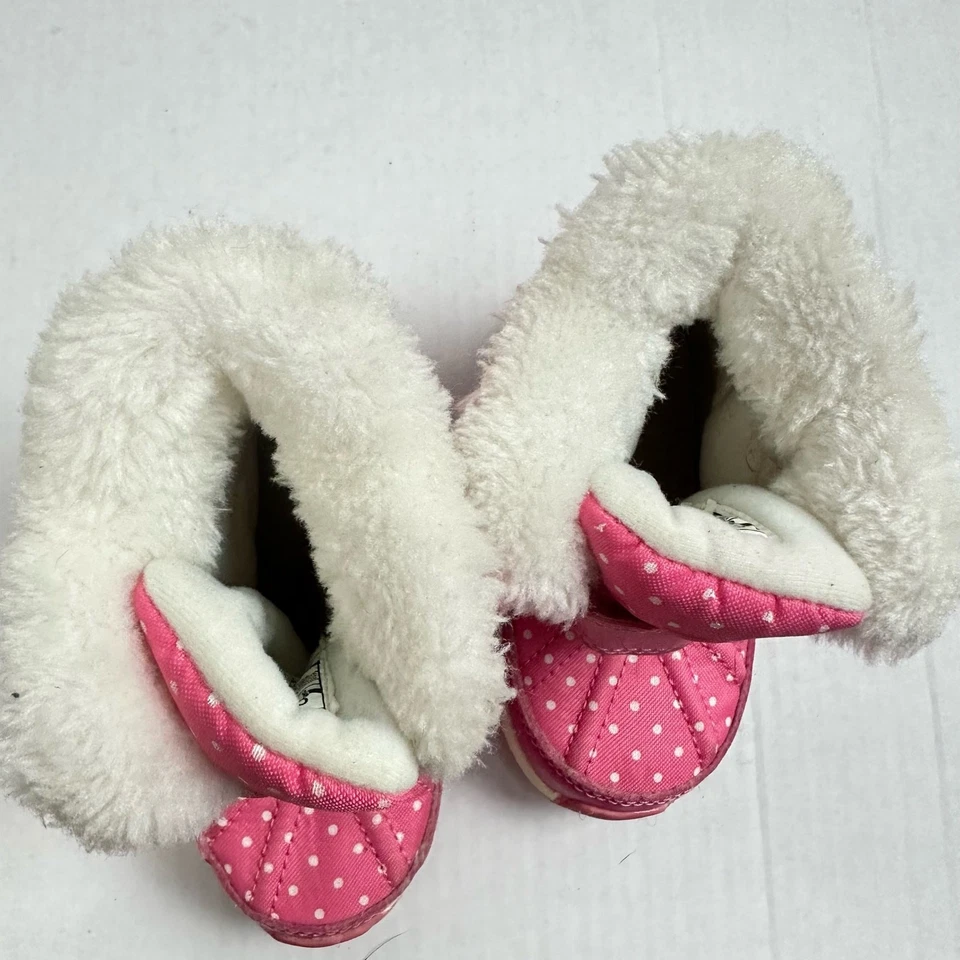 Carter's Rosa Lunares Imitación Piel Invierno Botas de Nieve Niñas Pequeñas Vellón Talla 6 Foto 4 de 4