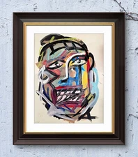 Corbellic Top Boxer 14x11 Original Abstract Gallery PAPER Portrait Fine Art