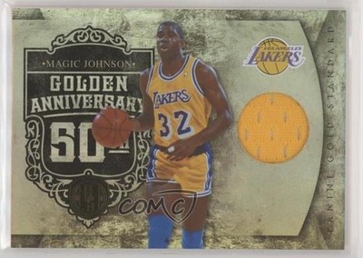 2010-11 Gold Standard Golden Anniversary Memorabilia 19/99 Magic Johnson HOF 5m1
