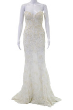 Zuhair Murad Women Mermaid White Long Sleeveless Dress Size 4