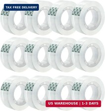 Clear Transparent Tape Rolls 3/4" x 1000" Dispenser Refill 12 Tape Rolls Scotch