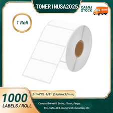 1Roll 2.25X1.25 1000/R Direct Thermal Labels Fit For Zebra LP2824 LP2824-Z