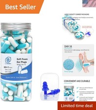 Ultra-Soft Foam Ear Plugs - 60 Pairs, 38dB Noise Reduction for Deep Sleep