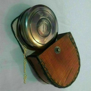 Stanley London Poem Brass Compass Vintage Nautical With Leather Box Gift