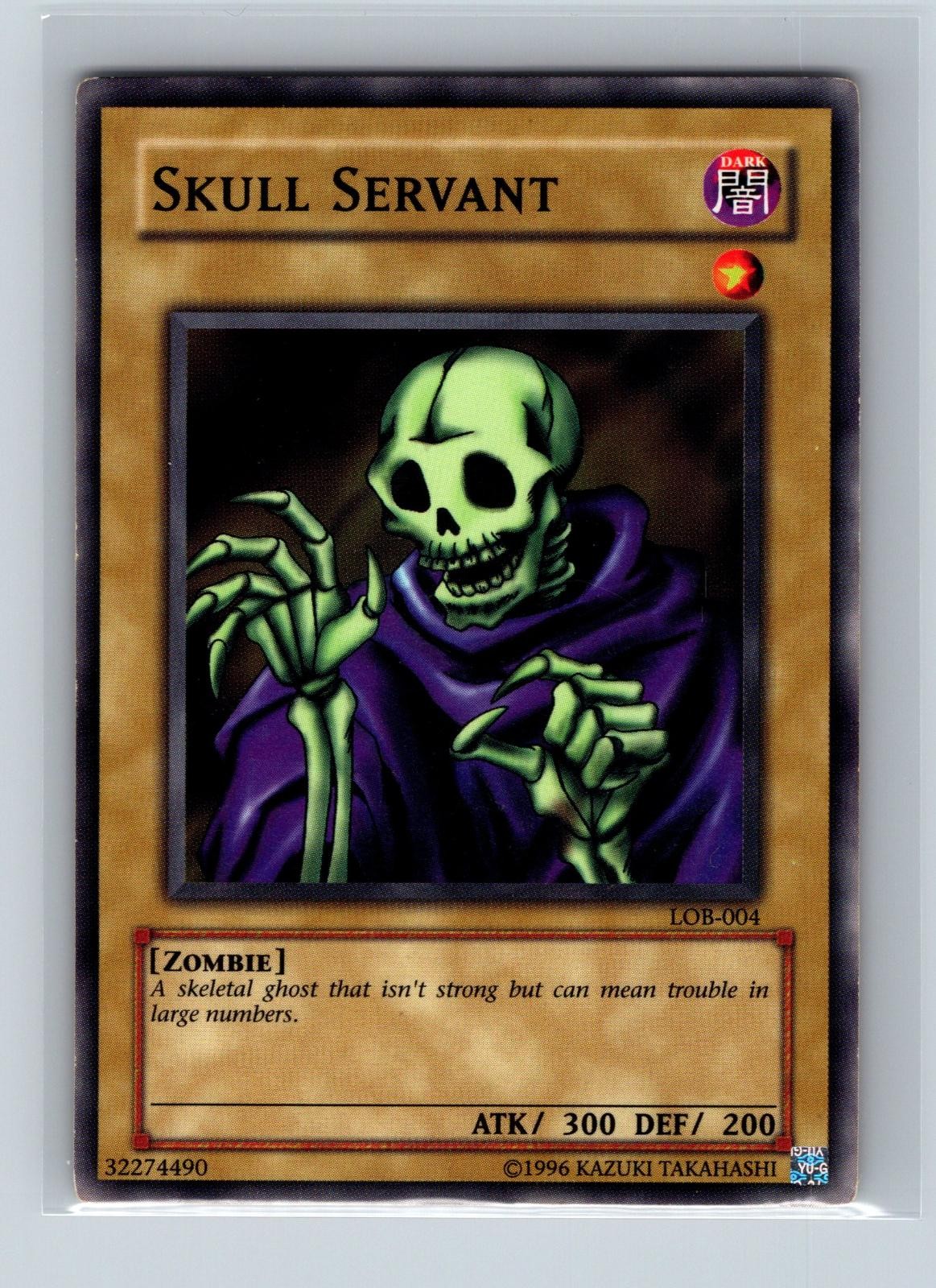 Skull Servant LOB-004 YuGiOh Legend of Blue Eyes White Dragon trading card — raw and PSA graded price guide