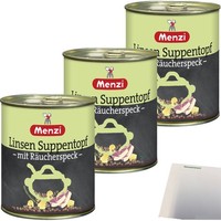 Menzi Linsen Suppentopf Mit RäUcherspeck 3Er Pack 3X800Ml Dose Usy Block
