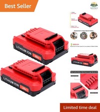 Rechargeable 2-Pack 20V Max Lithium Ion Batteries for Porter Cable Power Tools