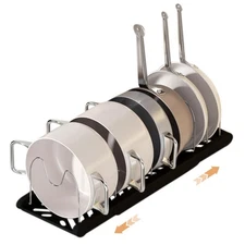 Pot Rack -Expandable Pan Organizer for Cabinet,Pot Lid Holder with 7 Adjustab...