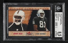 2002 Fleer Tradition Retail Jerry Rice Tim Brown #8CC BGS 8.5 HOF 0q3