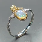 Jewellery Natural Opal Ring 925 Sterling Silver Size 7 /R472547