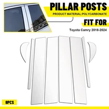8pcs Chrome Window Pillars Post Cover Trim For Toyota Camry 2018-2021 2022 2023