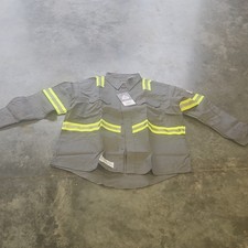 Bulwark FR Flame Resistant Work Shirt Gray Reflective Stripes XXL