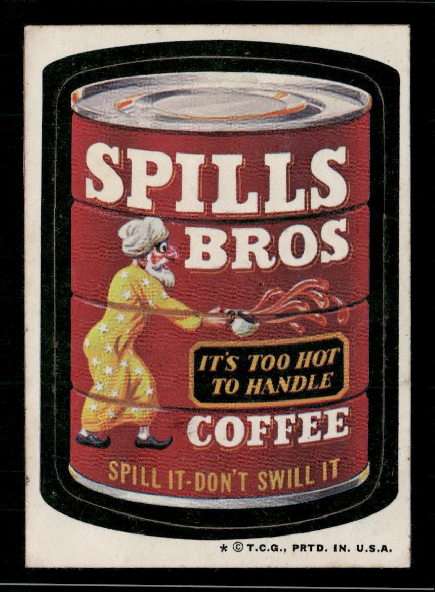 1974 Topps Wacky Packages 6th Series #NNO Spills Bros Coffee sticker