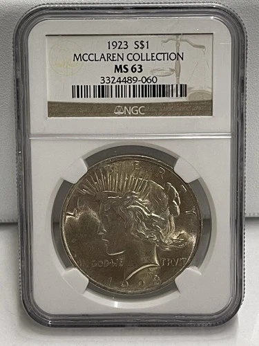 1923-P Peace  Dollar - NGC MS63 MCCLAREN COLLECTION