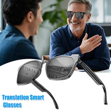 Smart Glasses with AI Translation Real-Time Translator Bluetooth Sunglasses 2025