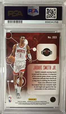 2022 Jabari Smith Jr. RC #203 Chronicles Essentials Rookie PSA 8