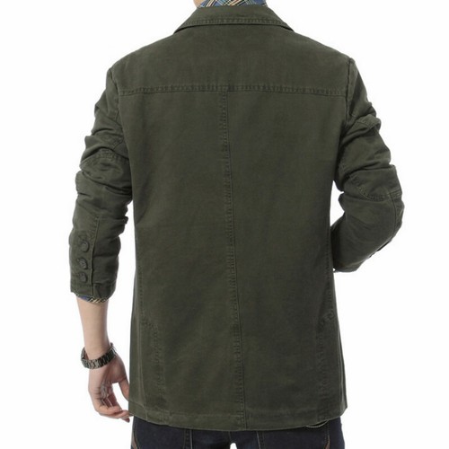 Men Lapel Jacket Cargo Suit Coat Single Breasted Retro Blazer Military Tops Cool - Picture 7 of 11
