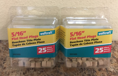 Wolfcraft 3951405 5/16 in. Flat Hardwood Head Plugs 2 Pks of 25 Pcs.